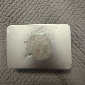 Dice set 7 pieces Wizard metal silver gems with case